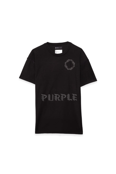 PURPLE BRAND RELAXED TEE - WREATH BLACK Mens Apparel - MENS
